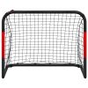  piros és fekete acél focikapu hálóval 90 x 48 x 71 cm