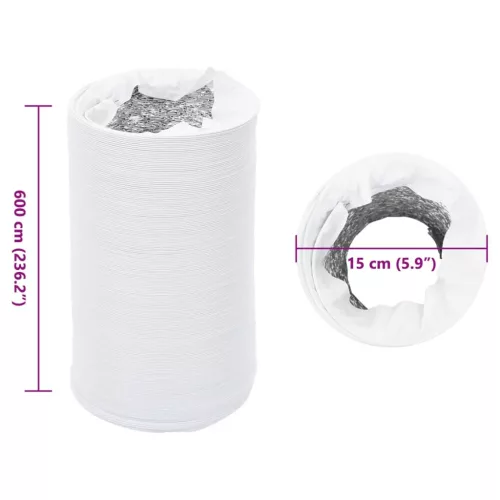  alumínium és PVC szellőzőcső 6 m Ø15 cm