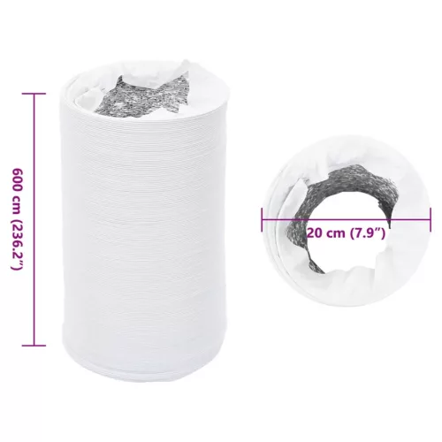  alumínium és PVC szellőzőcső 6 m Ø20 cm