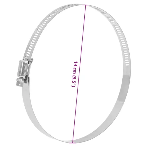  6 db 304-es rozsdamentes acél tömlőbilincs 91-140 mm