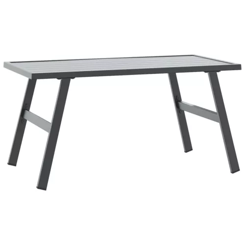  fekete porszórt acél kerti dohányzóasztal 90 x 45 x 35 cm
