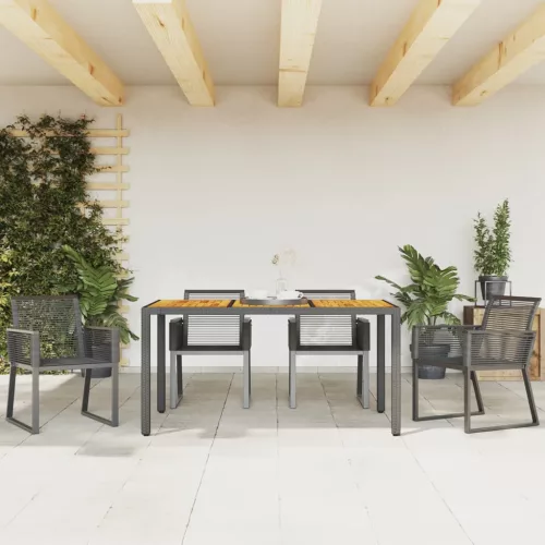  4 db fekete polyrattan kerti szék