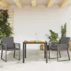  2 db fekete polyrattan kerti szék párnával