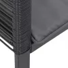  2 db fekete polyrattan kerti szék párnával