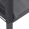  4 db fekete polyrattan kerti szék párnával