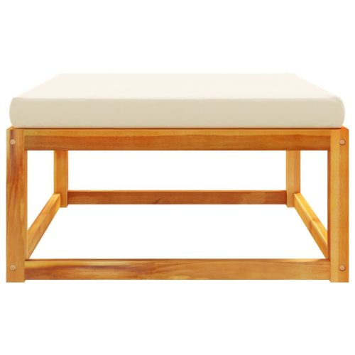  tömör akácfa kerti lábzsámoly párnával 65 x 65 x 29 cm