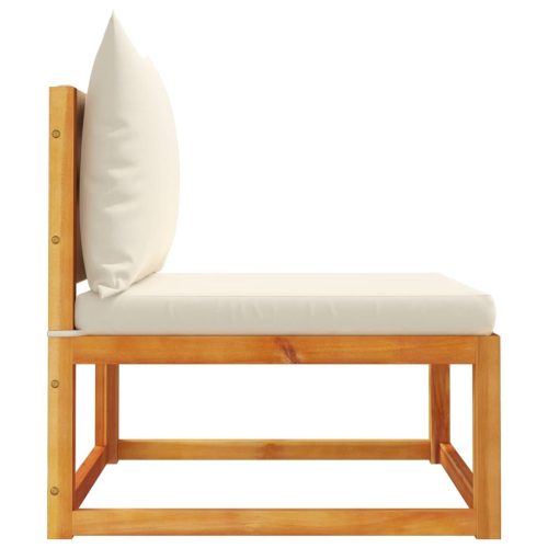  karfa nélküli kerti kanapé párnákkal, akácfából és kötélből