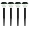  4 db meleg fehér és RGB napelemes ösvény lámpa tüskével
