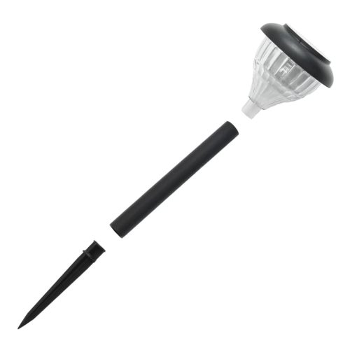  4 db meleg fehér és RGB napelemes ösvény lámpa tüskével