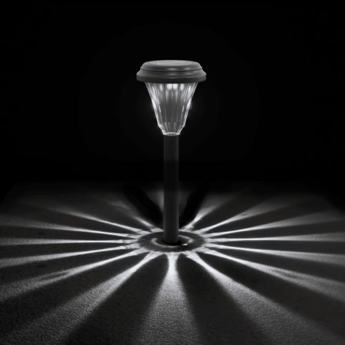  12 db fehér napelemes ösvény lámpa tüskével