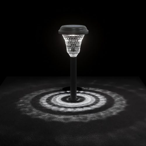  12 db fehér napelemes ösvény lámpa tüskével