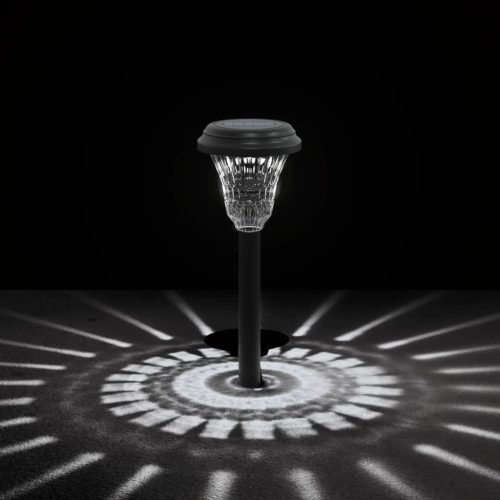  12 db fehér napelemes ösvény lámpa tüskével