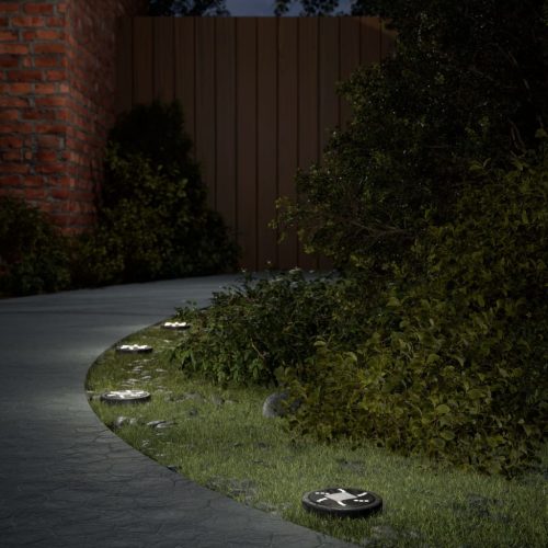  4 db meleg fehér napelemes kültéri talajlámpa tüskével