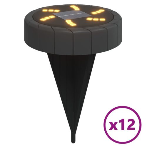  12 db meleg fehér napelemes kültéri talajlámpa tüskével