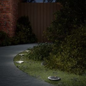    12 db meleg fehér napelemes kültéri talajlámpa tüskével