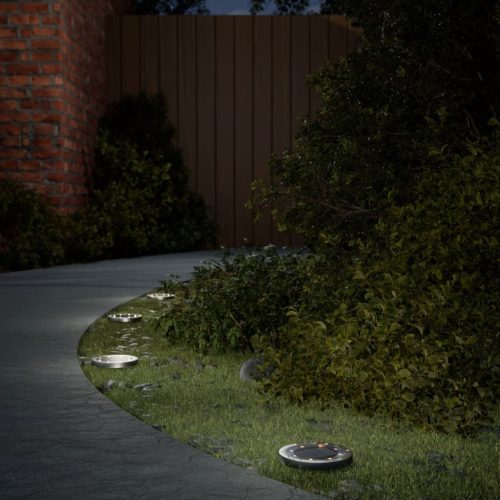  12 db meleg fehér napelemes kültéri talajlámpa tüskével