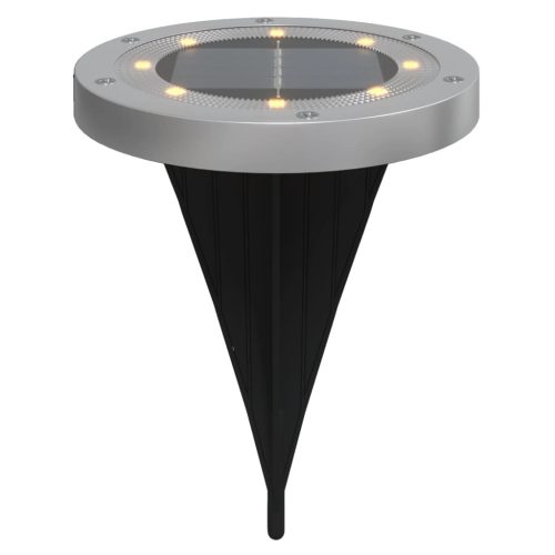  12 db meleg fehér napelemes kültéri talajlámpa tüskével