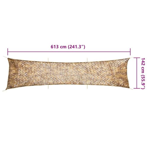  homokszínű kamuflázsháló tárolózsákkal 613x138 cm