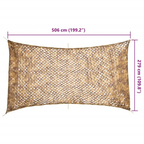  homokszínű kamuflázsháló tárolózsákkal 506x279 cm