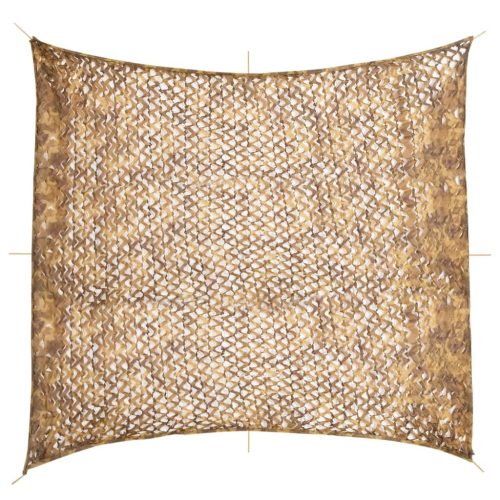  homokszínű kamuflázsháló tárolózsákkal 416x402 cm