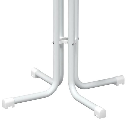  fehér étkezőasztal szerelt fa és acél Ø60x110 cm