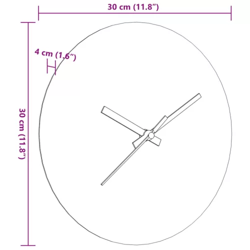  barna falióra világító óramutatókkal és órajelzőkkel Ø30 cm