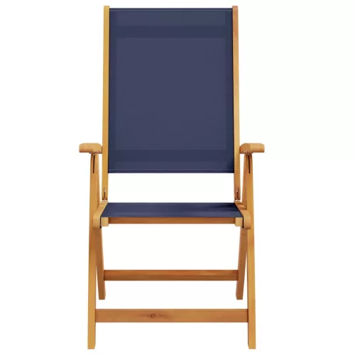  2 db tömör akácfa és textilén összecsukható kerti szék