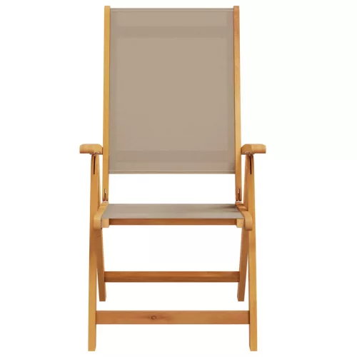  2 db tömör akácfa és textilén összecsukható kerti szék