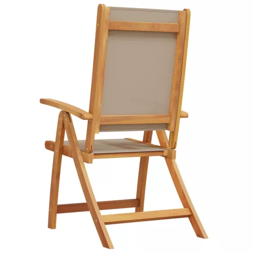  2 db tömör akácfa és textilén összecsukható kerti szék