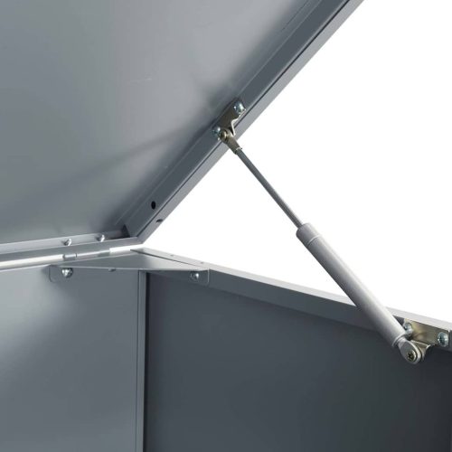  szürke acél kerekes tároló 1 szemeteskukához 69 x 79 x 117 cm