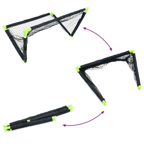  fekete összecsukható gyerekfocikapu 90 x 64 x 64 cm