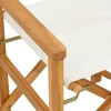  2 db krémszínű tömör tíkfa összecsukható rendezői szék