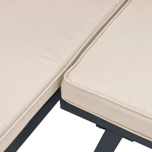  2 db fekete porszórt acél kerti ülőke párnával