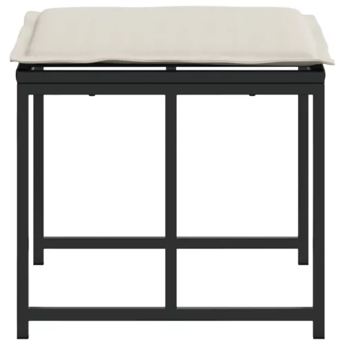  4 db fekete polyrattan kerti szék párnákkal