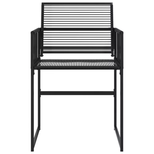  4 db fekete polyrattan kerti szék