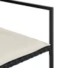  4 db fekete polyrattan kerti szék párnával