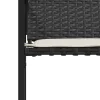  4 db fekete polyrattan kerti szék párnával