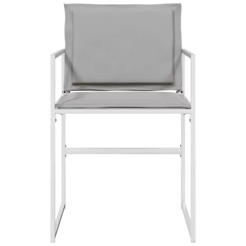  4 db fehér acél és textilén kerti szék párnákkal