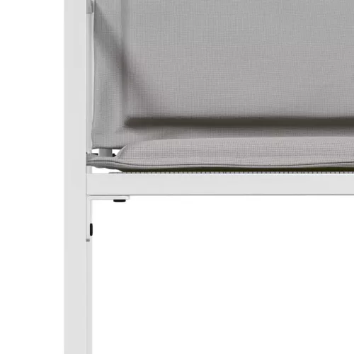  4 db fehér acél és textilén kerti szék párnákkal