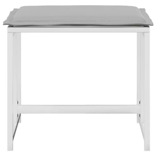  4 db fehér acél és textilén kerti ülőke párnákkal