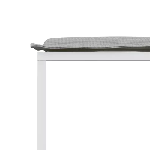  4 db fehér acél és textilén kerti ülőke párnákkal