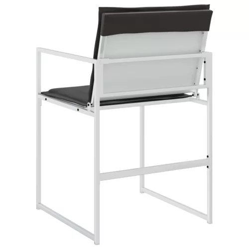  4 db fehér acél és textilén kerti szék párnákkal