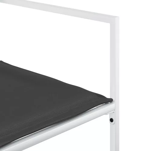  4 db fehér acél és textilén kerti szék párnákkal