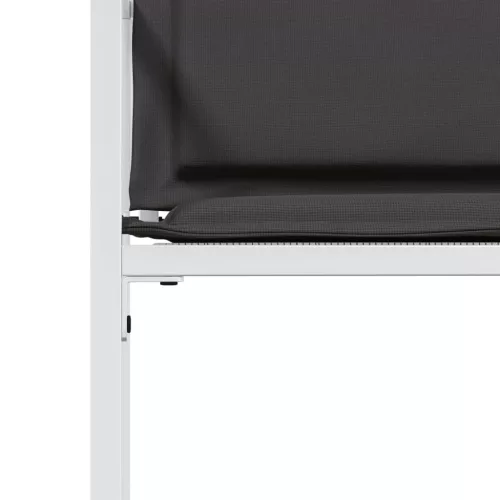  4 db fehér acél és textilén kerti szék párnákkal