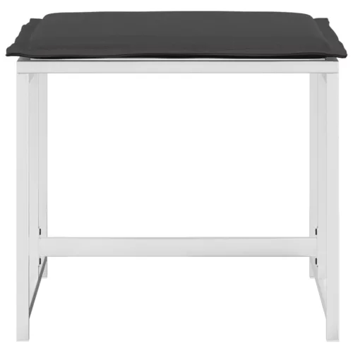  4 db fehér acél és textilén kerti ülőke párnákkal