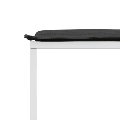  4 db fehér acél és textilén kerti ülőke párnákkal