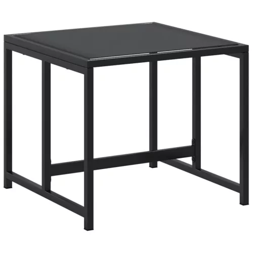  4 db fekete acél és textilén kerti ülőke