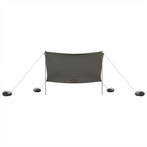  szürke strandnapernyő homokrögzítőkkel 304x300 cm