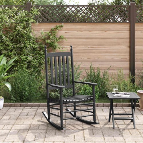  fekete tömör nyárfa hintaszék ívelt ülőfelülettel