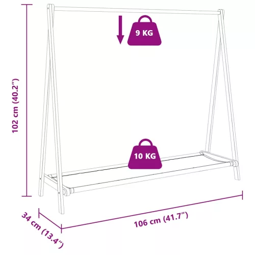  bambusz ruhaállvány polcokkal 106 x 34 x 102 cm